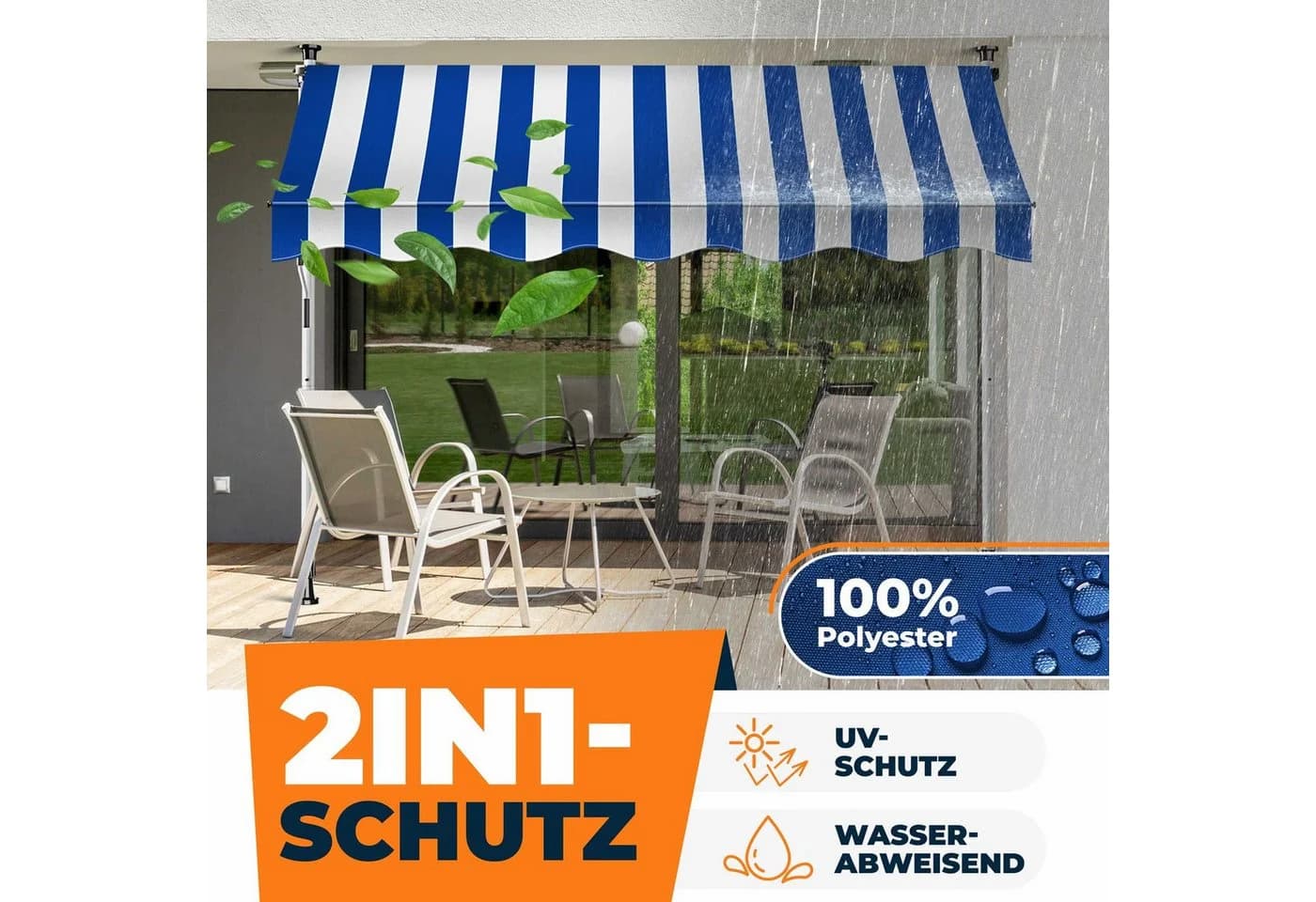 KESSER Klemmmarkise mit LED & Handkurbel - Bild 4