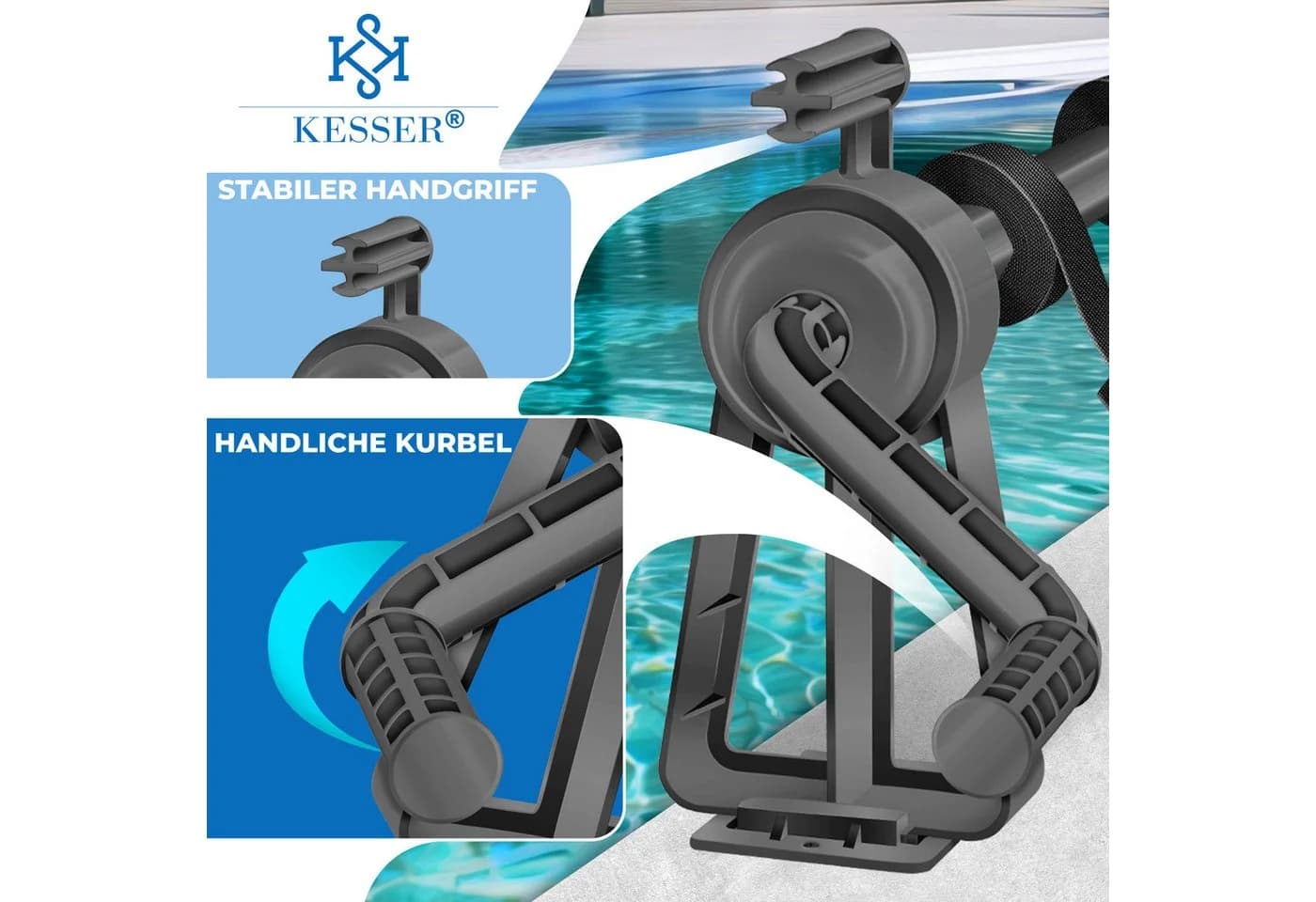 KESSER Pool Aufroller Premium UV-beständig 1,05m-6,15m