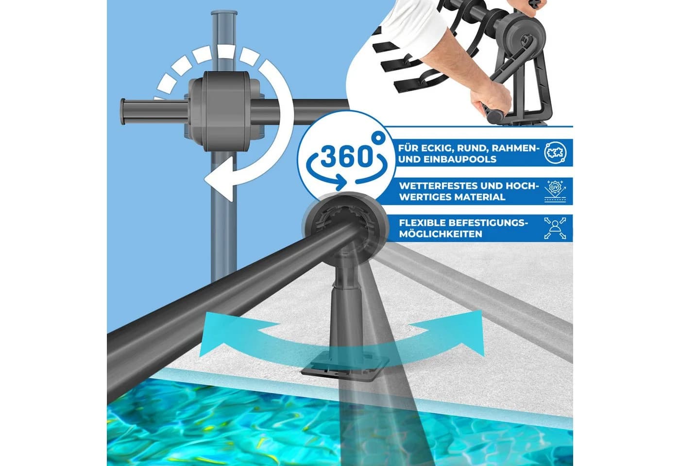 KESSER Pool Aufroller Premium UV-beständig 1,05m-6,15m - Bild 4