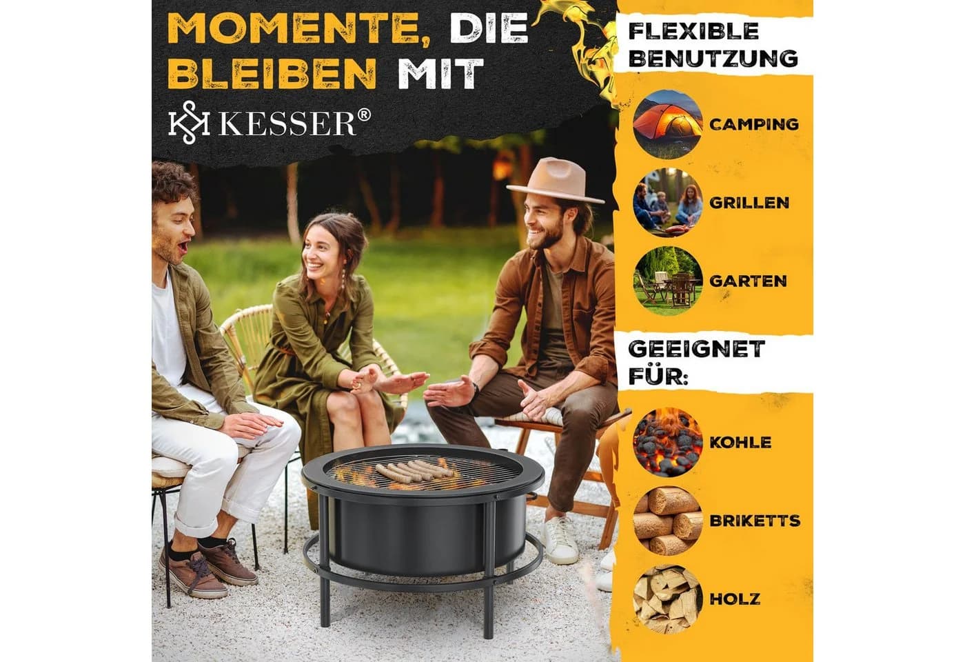 KESSER Feuerschale Ø65cm mit Grillrost & Zubehör - Bild 4