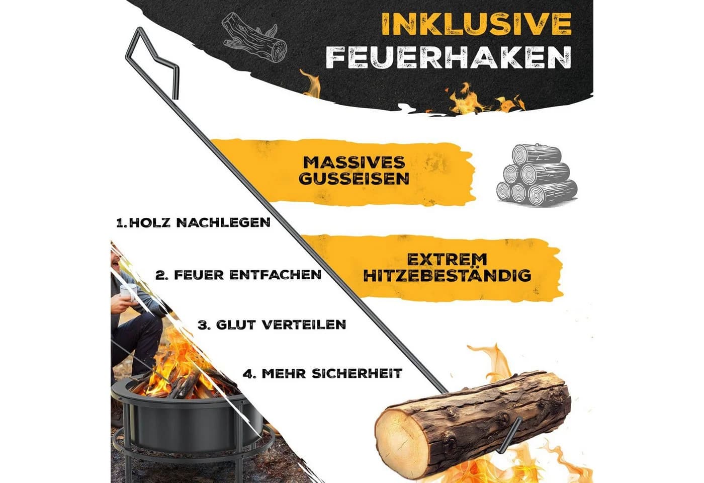 KESSER Feuerschale Ø65cm mit Grillrost & Zubehör - Bild 5