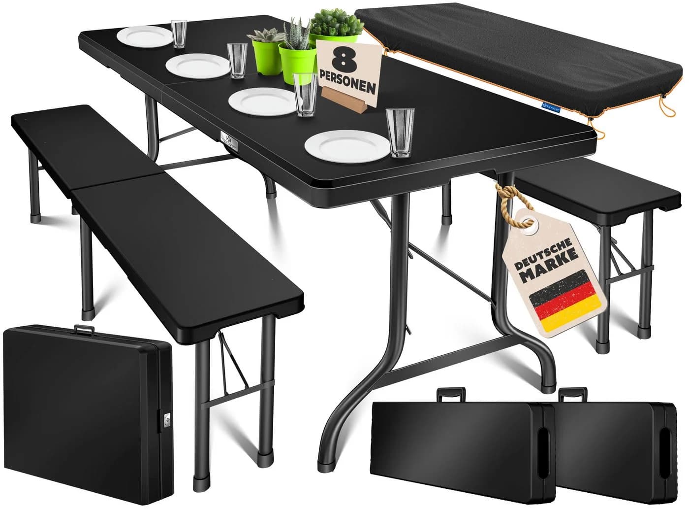 KESSER Bierzeltgarnitur 3-teilig Set Tisch & 2x Bank Buffettisch für drinnen & draußen - Bild 3