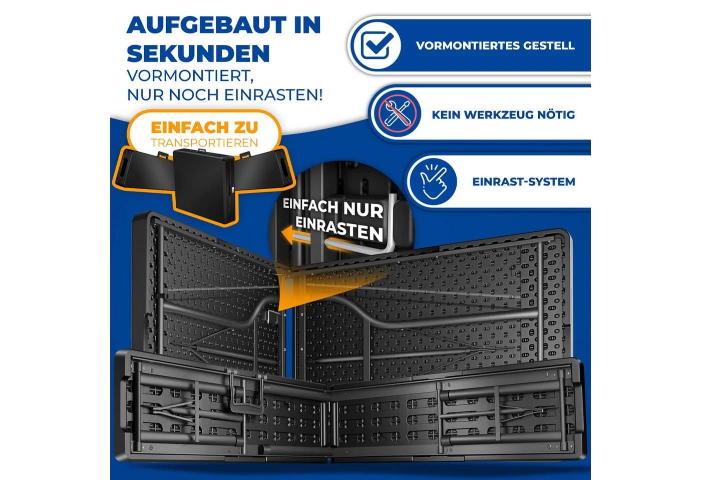 KESSER Bierzeltgarnitur 3-teilig Set Tisch & 2x Bank Buffettisch für drinnen & draußen - Bild 5