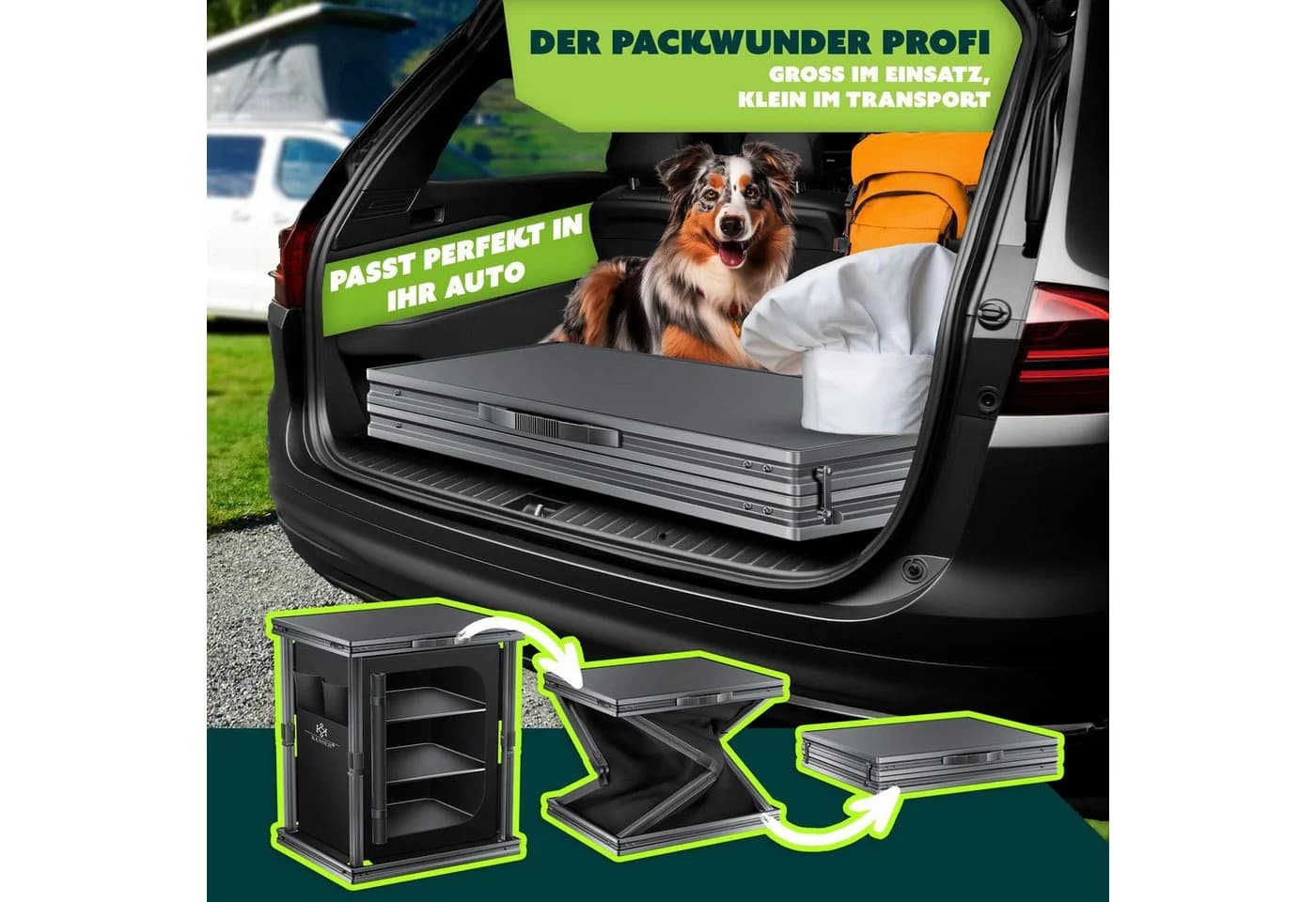 KESSER Faltbarer Campingschrank mit Aluminiumgestell Schwarz - Bild 5