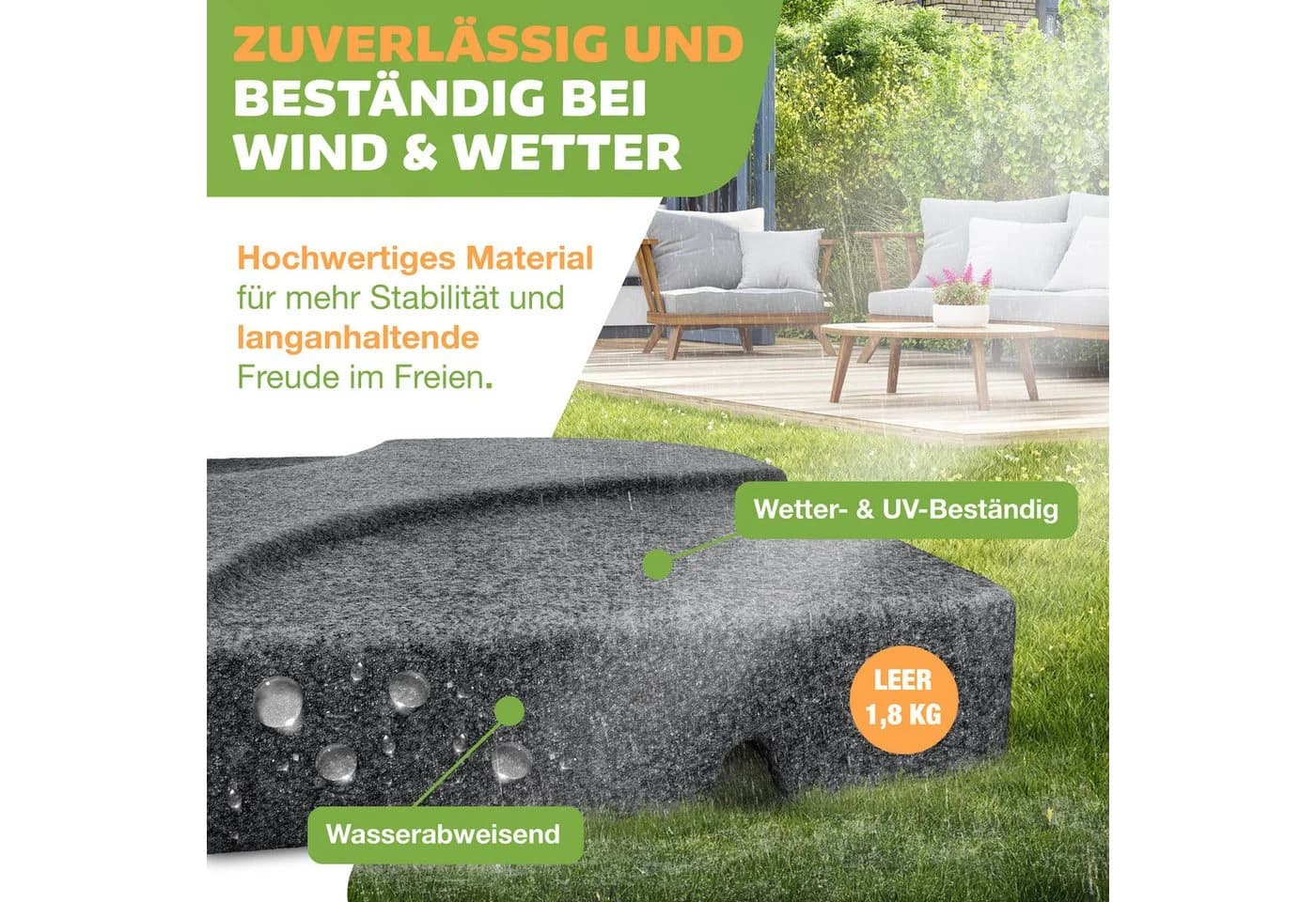 KESSER Schirmständer 4-teilig Schwarz HDPE Kunststoff - Bild 4
