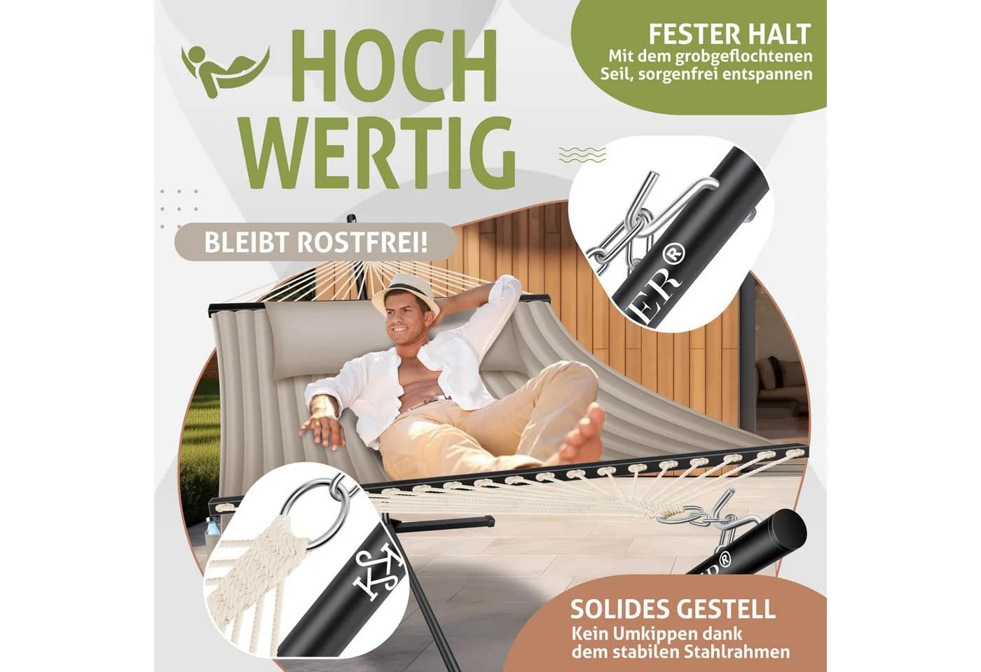 KESSER Hängematte HILL mit Gestell Doppelhängematte - Bild 4