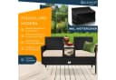 KESSER Gartenbank 2-Sitzer mit Tisch Polyrattan Beige/Schwarz Bild 1