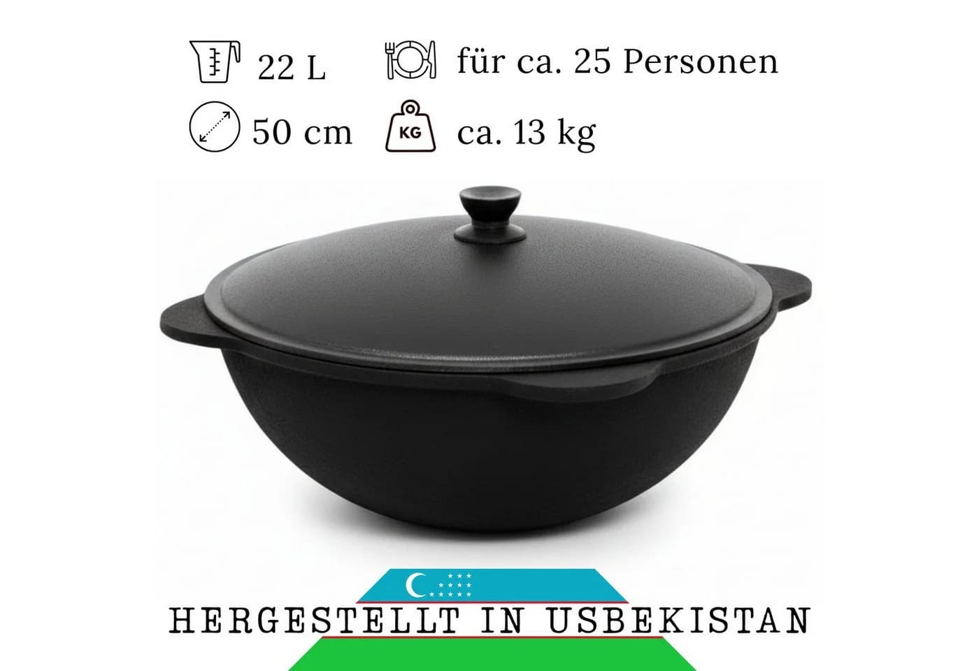 BIG-PAN Utschak Feuerstelle mit Gusseisen-Kazan 22L - Bild 5