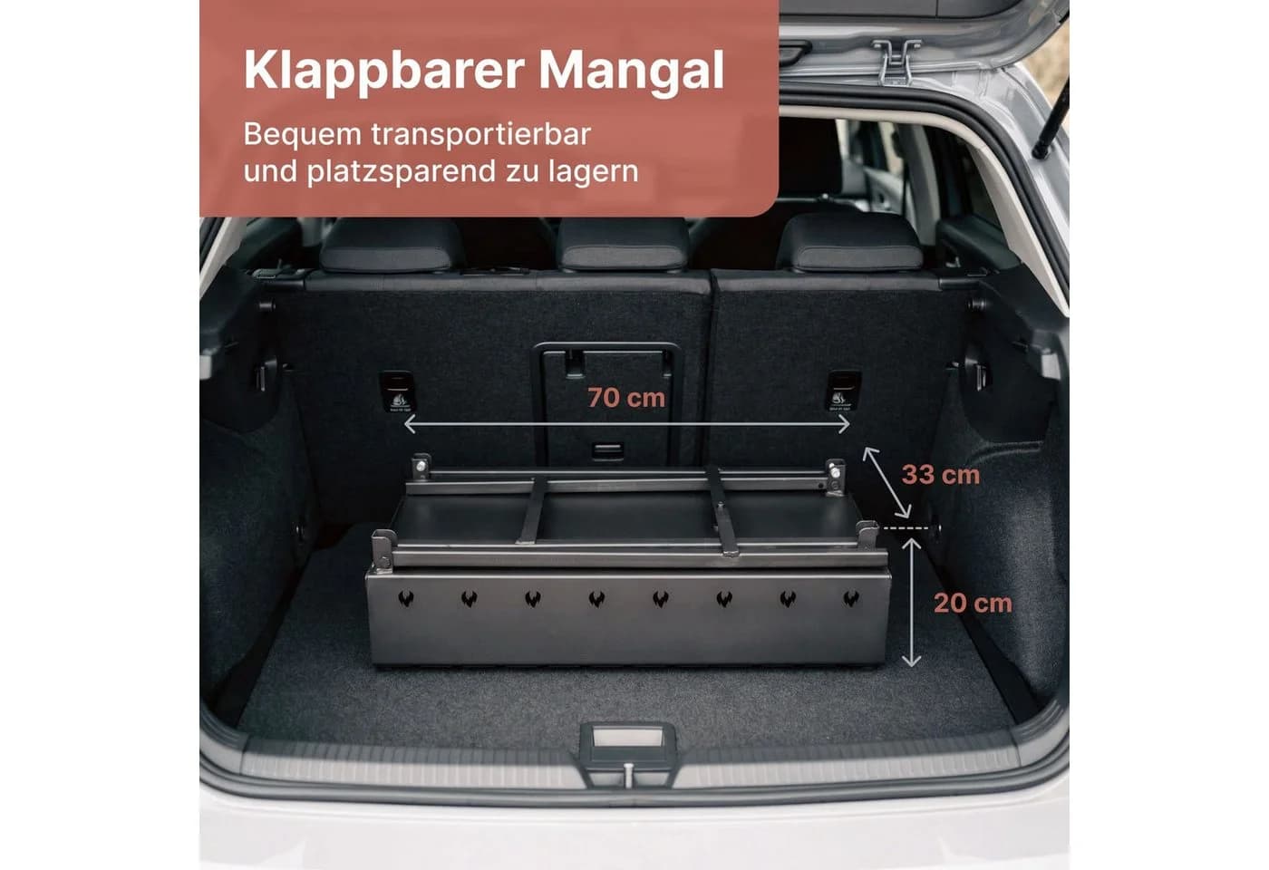 BIG-PAN Klappbarer Mangal Feuerkorb für 11 Spieße - Bild 5