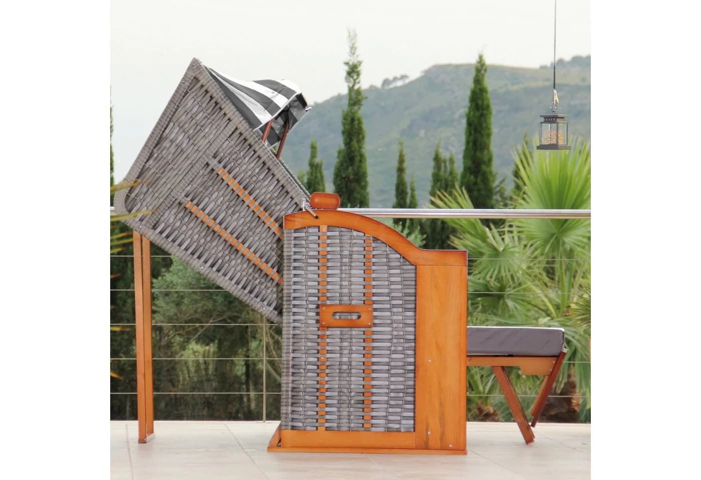 DERKORB Strandkorb Der Klassiker 2,5-Sitzer Kiefernholz Polyrattan - Bild 5