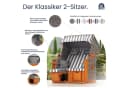 DERKORB Strandkorb Der Klassiker 2-Sitzer Grau Weiß Blockstreifen Bild 3