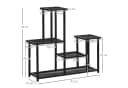 Outsunny Pflanzentreppe 4 Regale Schwarz Metall Garten Balkon Bild 3