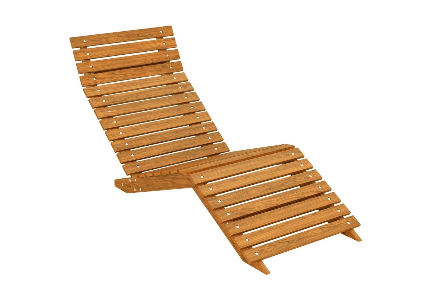 Outsunny Gartenliege Massivholz Teakfarben