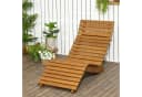 Outsunny Gartenliege Massivholz Teakfarben Bild 2
