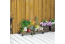 Outsunny Pflanzenroller 2er-Set mit Bremsen Massivholz Braun Bild 2