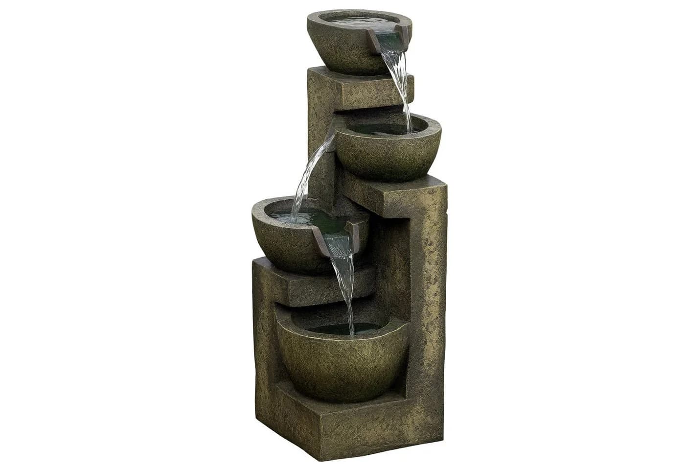 Outsunny Gartenbrunnen Vintage Schwarz Vierstufig