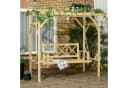 Outsunny Hollywoodschaukel 2-Sitzer mit Pergola Naturholz Bild 2