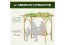 Outsunny Hollywoodschaukel 2-Sitzer mit Pergola Naturholz Bild 4