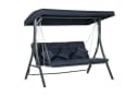 Outsunny Hollywoodschaukel 3-Sitzer mit Sonnendach Dunkelblau Bild 1