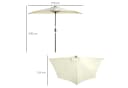 Outsunny Halbschirm mit LED und Solarpaneel Beige Bild 3