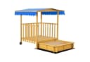 Outsunny Sandkasten mit Spielhaus aus Holz, Naturholz Bild 1