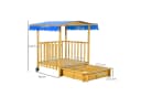 Outsunny Sandkasten mit Spielhaus aus Holz, Naturholz Bild 3