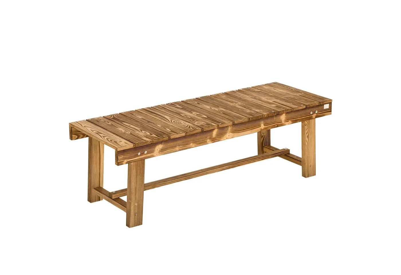 Outsunny Gartenbank Massivholz Dunkelbraun 2-Sitzer Rustikal
