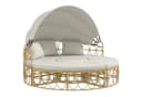 Outsunny Sitzgruppe Sonneninsel 4-tlg. Creme mit klappbarem Verdeck Bild 1
