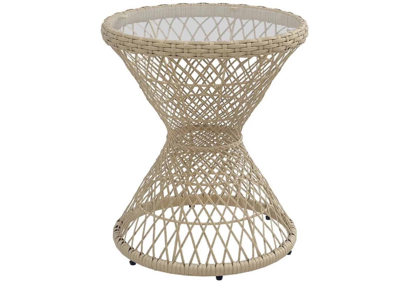 Outsunny Gartentisch Couchtisch mit UV-Schutz Rattan Braun