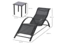 Outsunny Gartenliege Set 3-tlg. Schwarz Metall Bild 3
