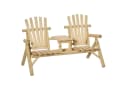 Outsunny Gartenbank 2-Sitzer mit Tisch Naturholz Bild 1