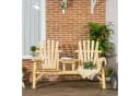 Outsunny Gartenbank 2-Sitzer mit Tisch Naturholz Bild 2