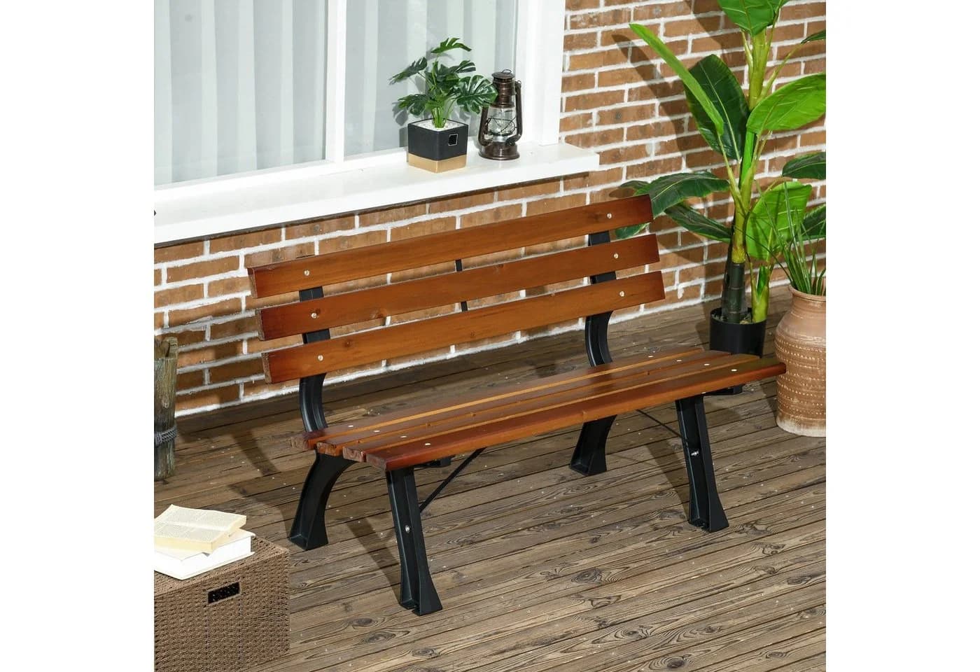 Elegante Gartenbank aus Gusseisen und Tannenholz - Bild 2