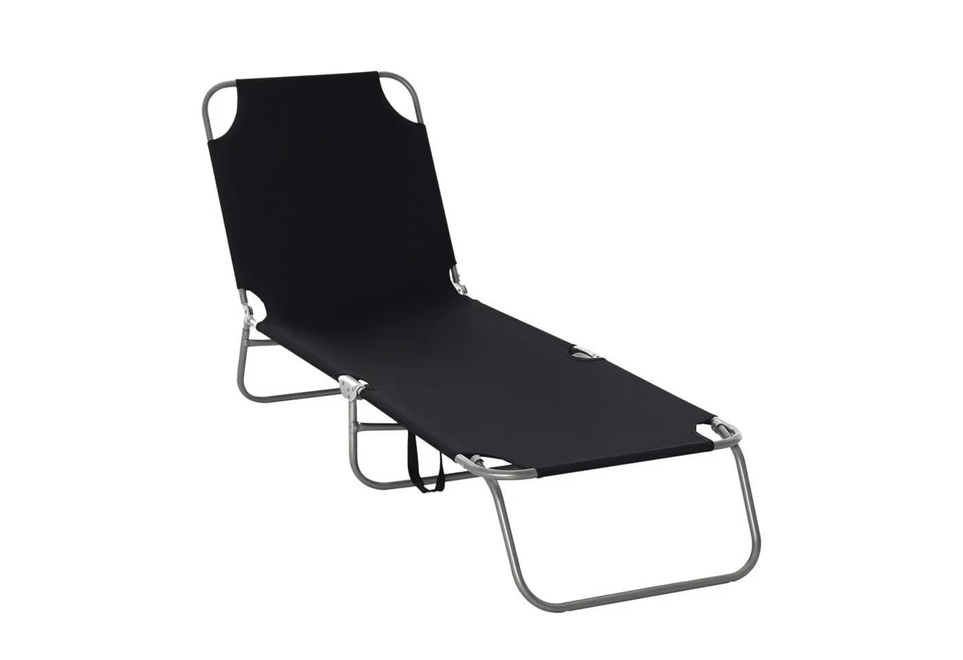 Outsunny Gartenliege Klappbar Verstellbare Rückenlehne Schwarz