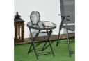 Outsunny Klapptisch Outdoor Schwarz Glas Bild 2