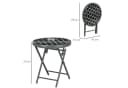Outsunny Klapptisch Outdoor Schwarz Glas Bild 3
