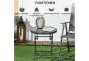 Outsunny Klapptisch Outdoor Schwarz Glas Bild 5