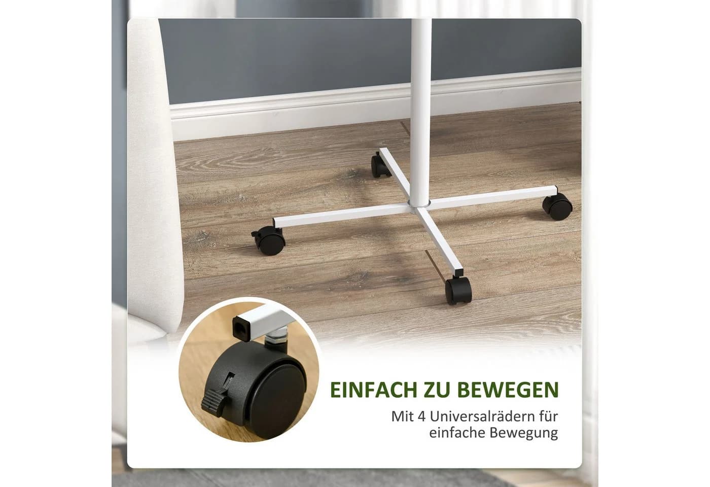 PawHut Vogelständer mit Rollen und Futterstation Weiß - Bild 5