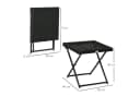 Outsunny Gartentisch Klapp-Couchtisch Schwarz Polyrattan 40x40x40cm Bild 3