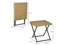 Outsunny Gartentisch Polyrattan Klappbar Beistelltisch Naturholz Bild 3
