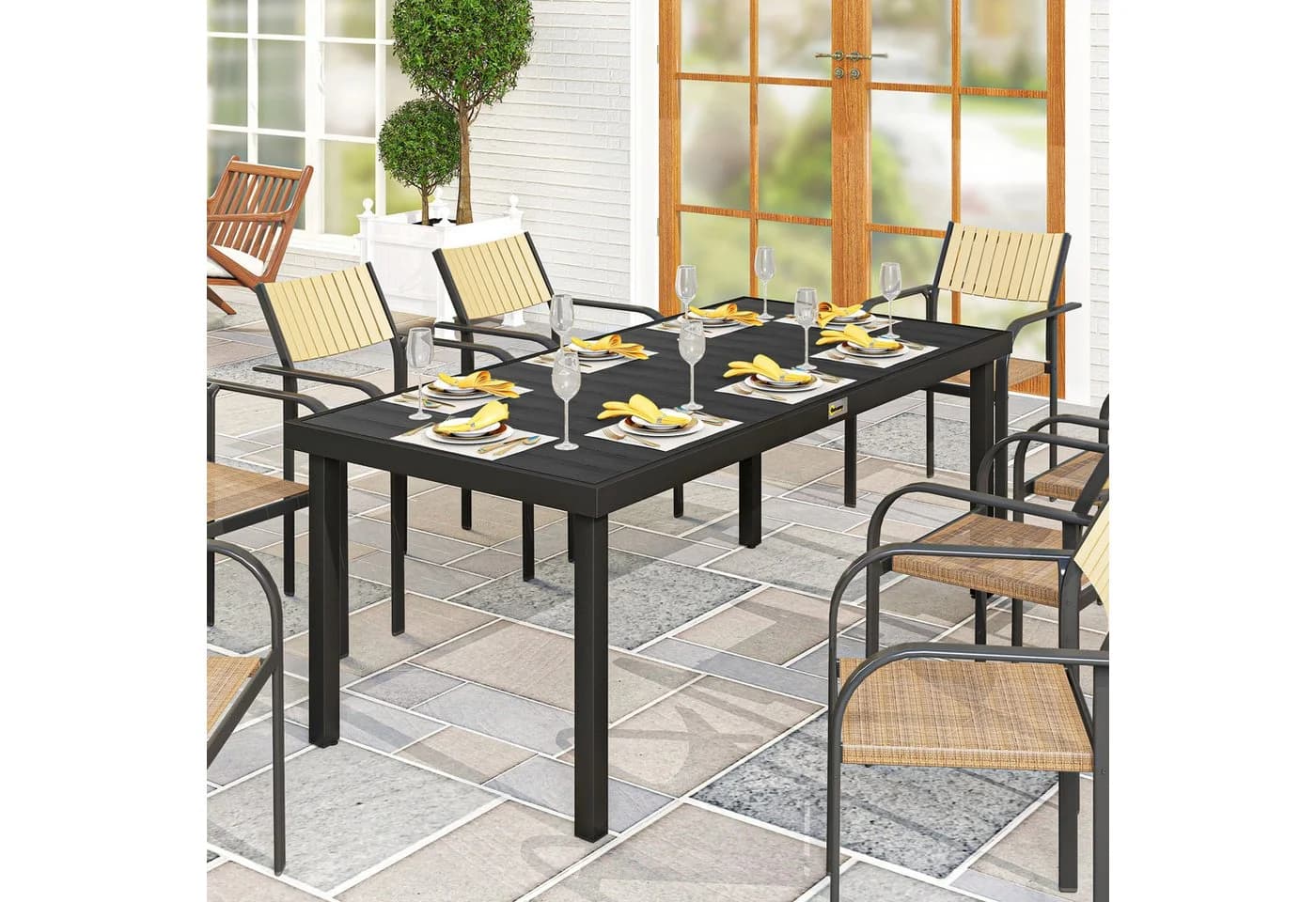 Outsunny Gartentisch Aluminium Kunststoff 190x90x74 cm - Bild 2