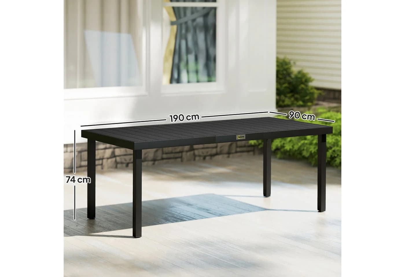 Outsunny Gartentisch Aluminium Kunststoff 190x90x74 cm - Bild 3
