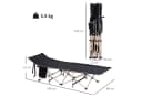 Outsunny Feldbett Schwarz Klappbar Campingliege mit Tasche Bild 3
