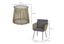 Outsunny Gartenlounge-Set 3-tlg. Grau Grau PE-Rattan mit Kissen Bild 3