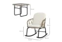 Outsunny Schaukelstuhl-Set 3-tlg. Creme Gelb PE Rattan Bild 3