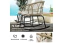 Outsunny Schaukelstuhl-Set 3-tlg. Creme Gelb PE Rattan Bild 5