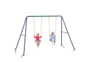 Outsunny Kinderschaukel-Set mit 2 Sitzen Blau/Grün/Orange Bild 1