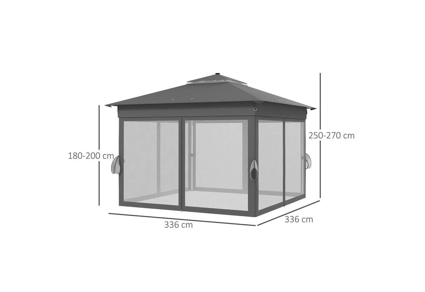 Outsunny Gartenpavillon Metall Oxfordstoff - Bild 3