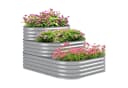 Outsunny Hochbeet 3-stufig Pflanzkasten Metall Silber Bild 1