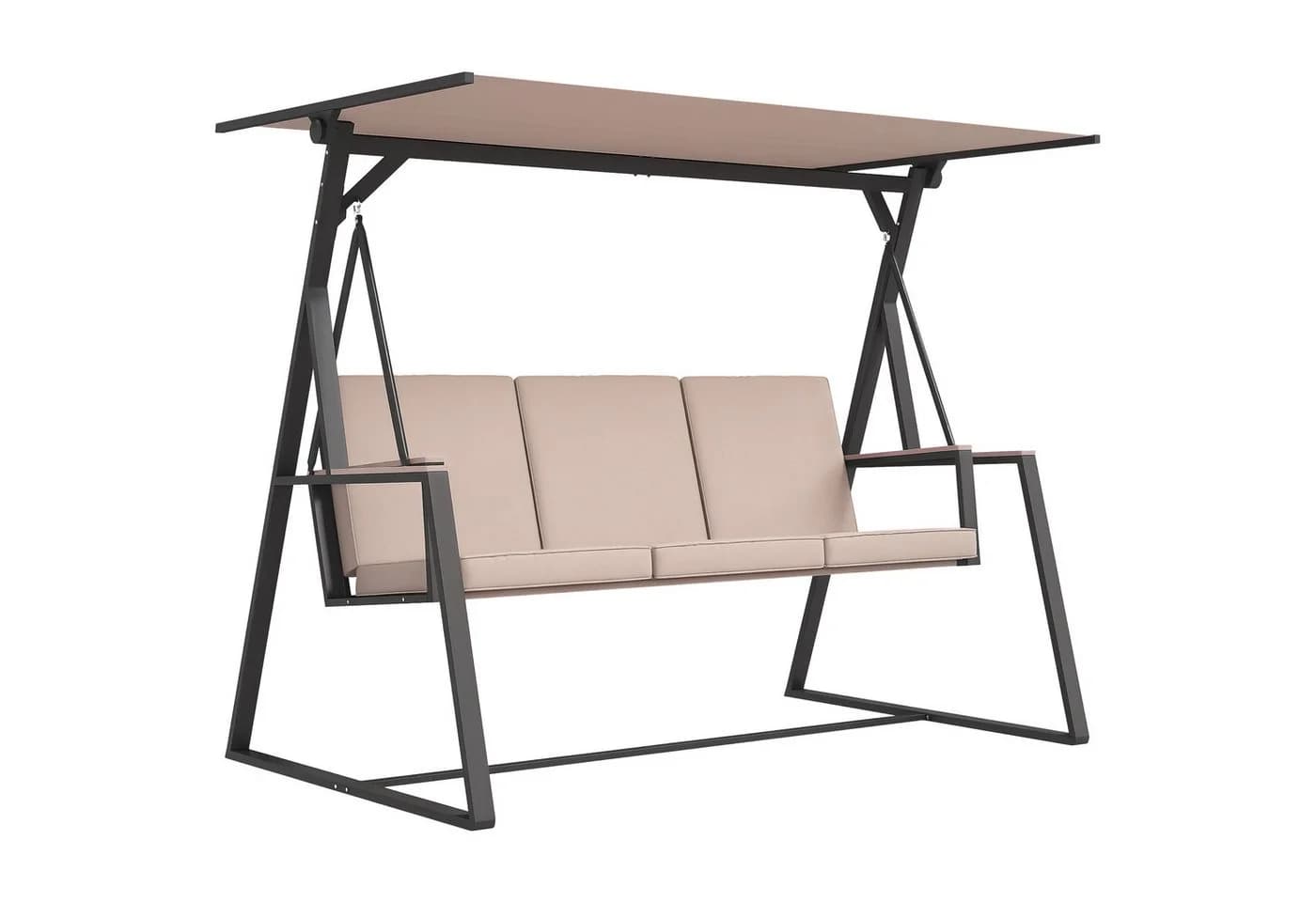 Outsunny Hollywoodschaukel 3-Sitzer Khaki